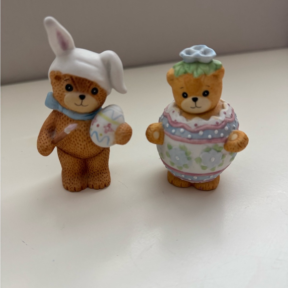 Adorable Enesco Spring Easter Bear Figurines Set